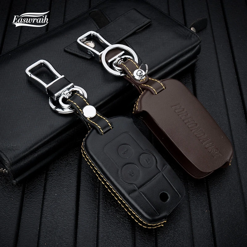 

Gift Leather Car Cey Case Cover For Honda CR-V XRV Jazz Accord Fit Civic Crider Jade Odyssey SPIRIOR Element Legend Pilot Zest