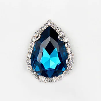 peacock blue Форма DR с украшением в виде кристаллов стекло пришить Стразы с когтями, супер Флаш с кристальными пуговицами Свободные Стразы 18x25mm 20 шт./пакет - Цвет: peacock blue