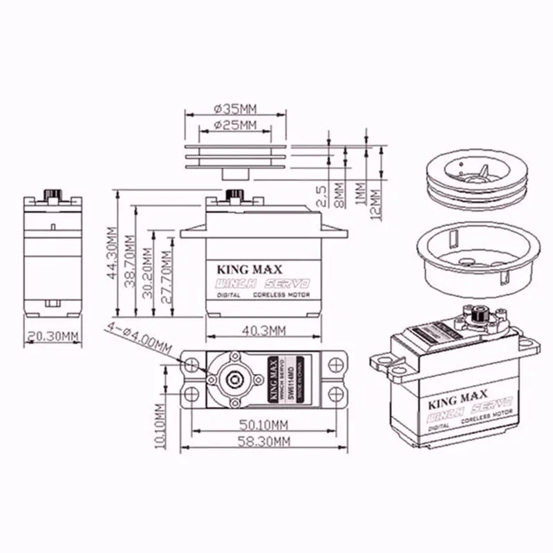 KINGMAX SW5513 10 кг. См Парусная лебедка Anolog Servo 55 г SW5513-4MA SW5513-6MA полностью Металлическая