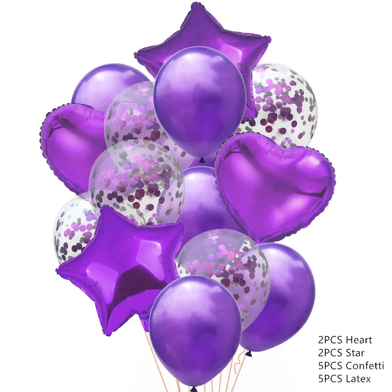 Confetti Purple Модный Свадебный шар Круглые Конфетти воздушные шары с дизайном «сердце» украшения на день рождения для взрослых детей вечерние воздушный шарик - Цвет: Confetti Purple