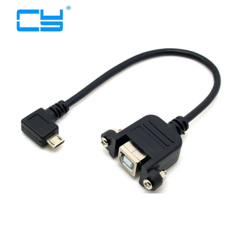 90 градусов левый Угловой Micro USB 5pin папа к B гнездовой панельный кабель типа