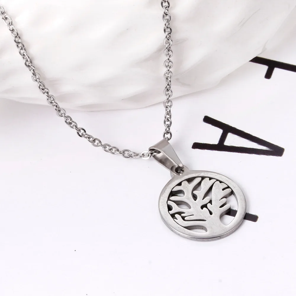 1 шт. новинка Круглый Кулон в виде дерева жизни круглая цепочка колье из