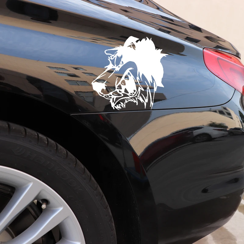

YJZT 16CM*17.4CM Angry Wolf Open mouth Interesting Car Stickers Bumper Decorate Accessories Vinyl Decal Black/Silver C4-1032