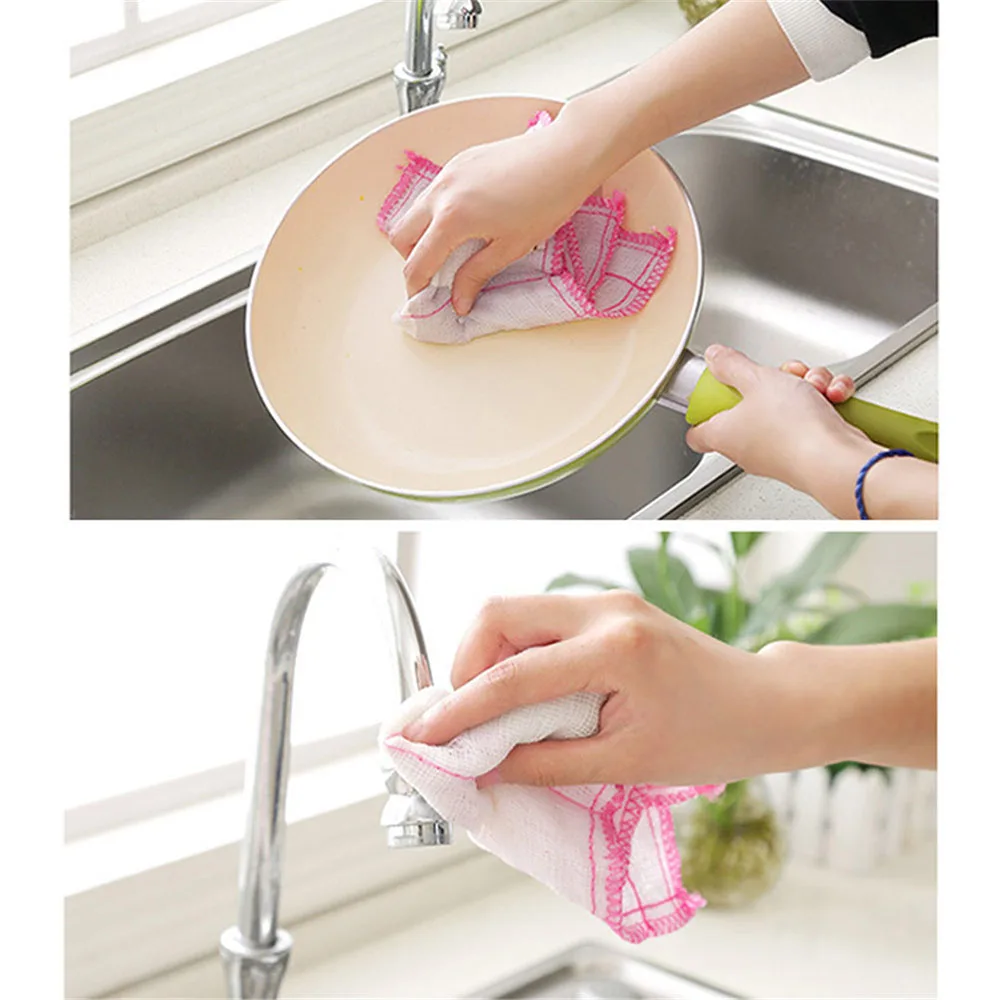 1PC 30CM*35CM Kitchen Dish Towels Restaurant Rag Square Cleaning Cloth Cotton Scouring Pad Clean Tool 50gC | Дом и сад