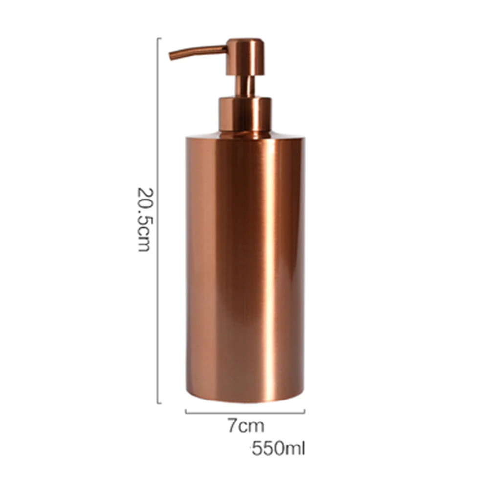 550ml rose gold 250 мл, 350 мл, 550 мл, металлическая бутылка для хранения шампуня для ванной, нордический шик, бутылка для жидкого лосьона, элегантная, Vogue, бутылка для путешествий из розового золота - Цвет: 550ml rose gold