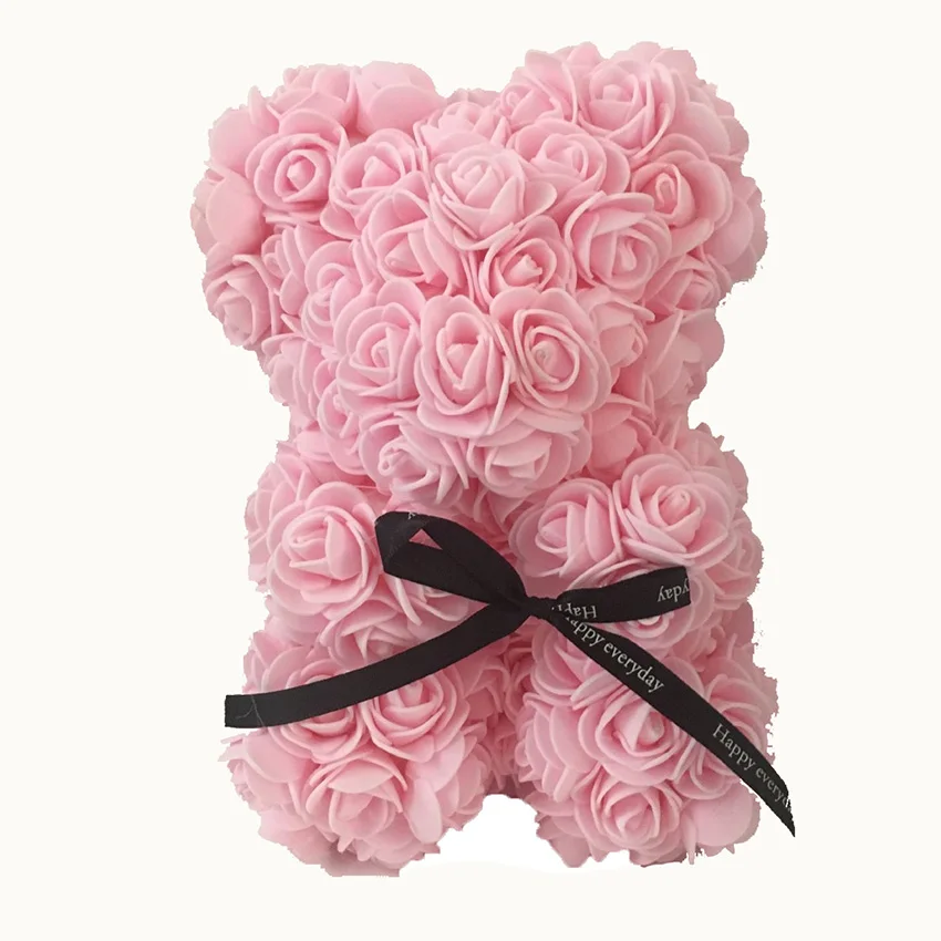 25cm No Box Горячая Распродажа 25 см мыло из пены медведь из роз Teddi медведь Роза цветок искусственный Год Подарки для женщин подарок на день Святого Валентина Рождество - Цвет: 25cm No Box