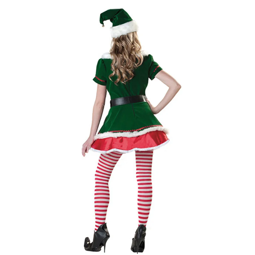 

TaFiY Brand New Green Christmas Clown Costume Men Women Halloween Costume Fancy Dress Christmas Cosplay Party Costume For Adults