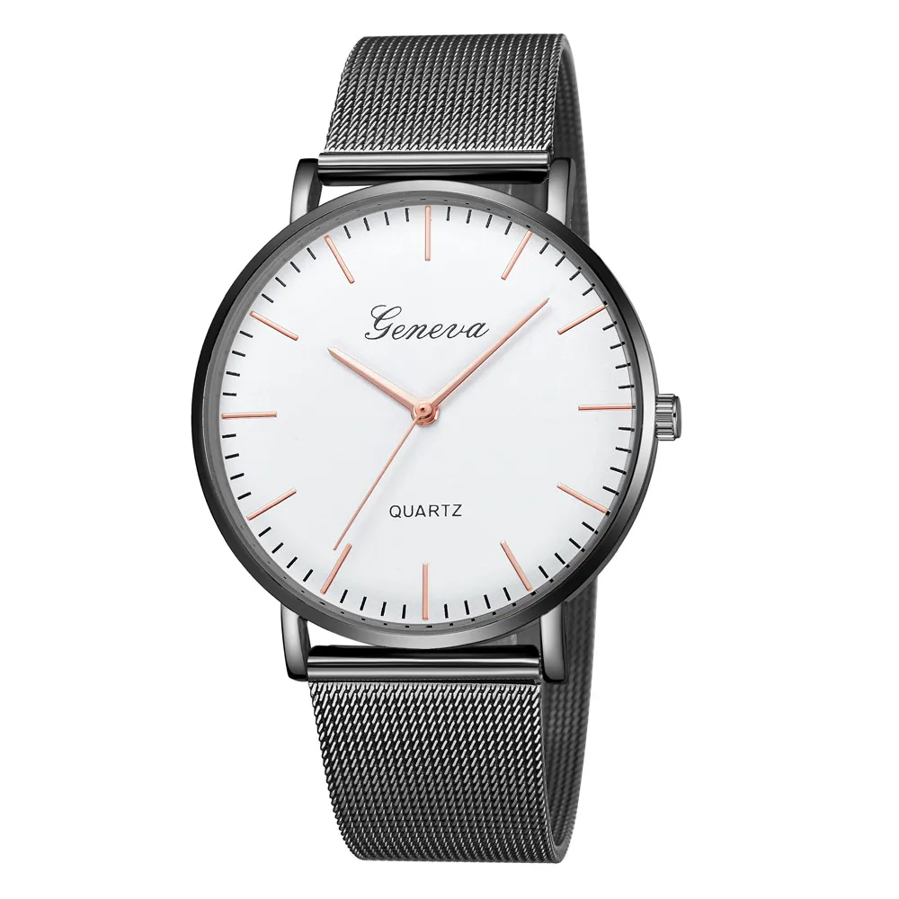 Luxury Watches Women Men GENEVA Women Classic Quartz Stainless Steel Wrist Watch Female Bracelet часы женские zegarek damsk