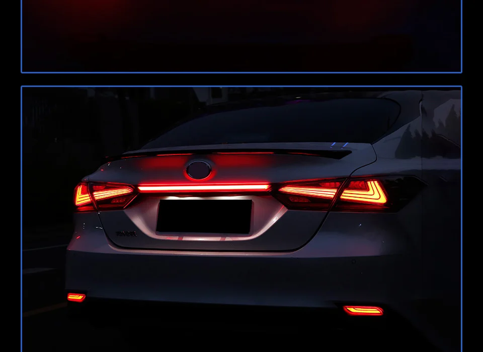 AKD Тюнинг автомобилей задние фонари для Toyota Camry гибридные задние фонари светодиодный DRL ходовые огни Противотуманные фары Задние парковочные огни