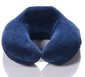 dark blue Обновленная u-образная подушка для путешествий, подушка из пены с эффектом памяти, защита на 360 градусов, для путешествий, для офиса, для сна, здоровый уход - Цвет: dark blue