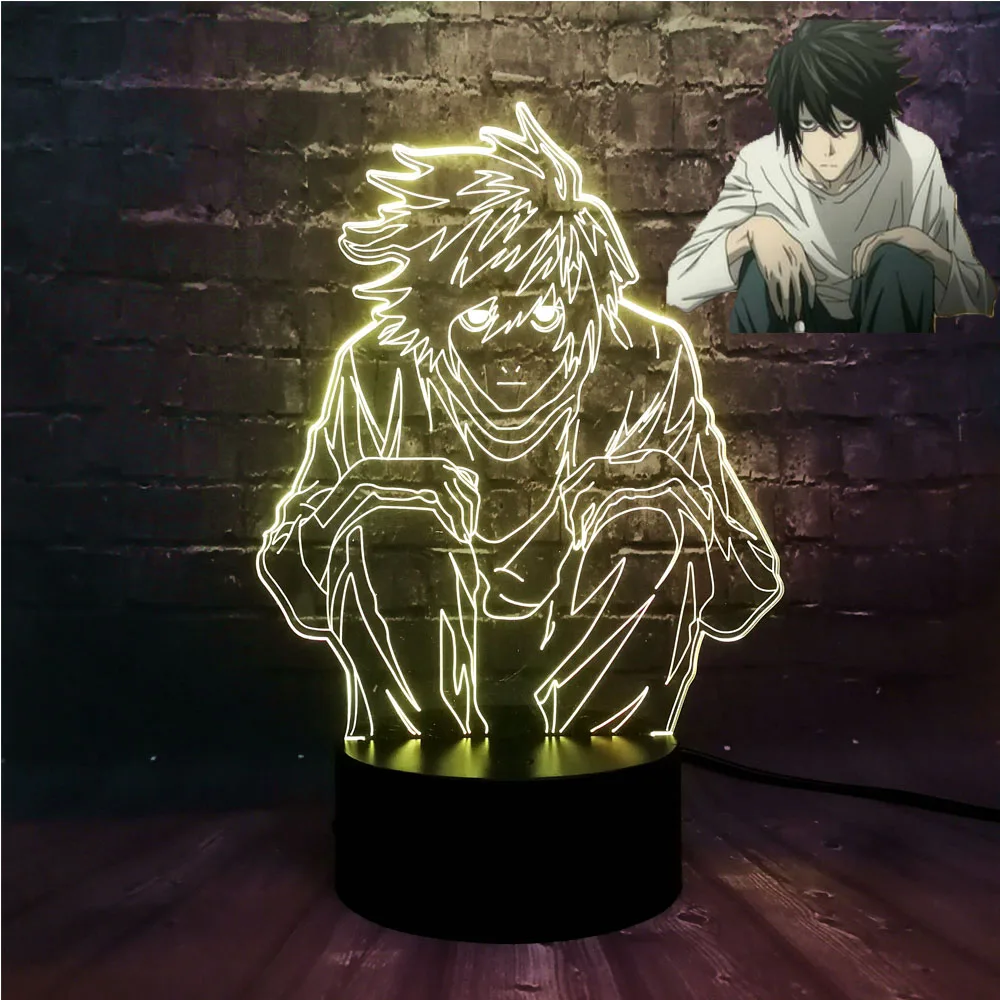 Японский комикс тема Death Note классная фигура L Lawliet креативный мультфильм ночник