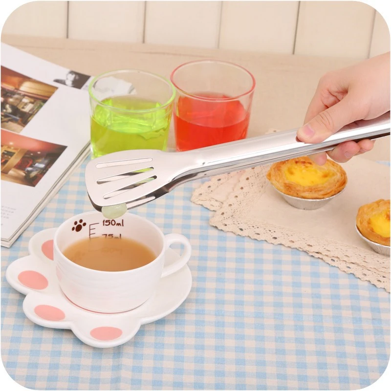 Aomily High Quality Braed Food Tongs Kitchen Buffet Cooking Stainless Steel Tool Anti Heat Bread Clip Pastry Clamp Barbecue Tong | Дом и сад