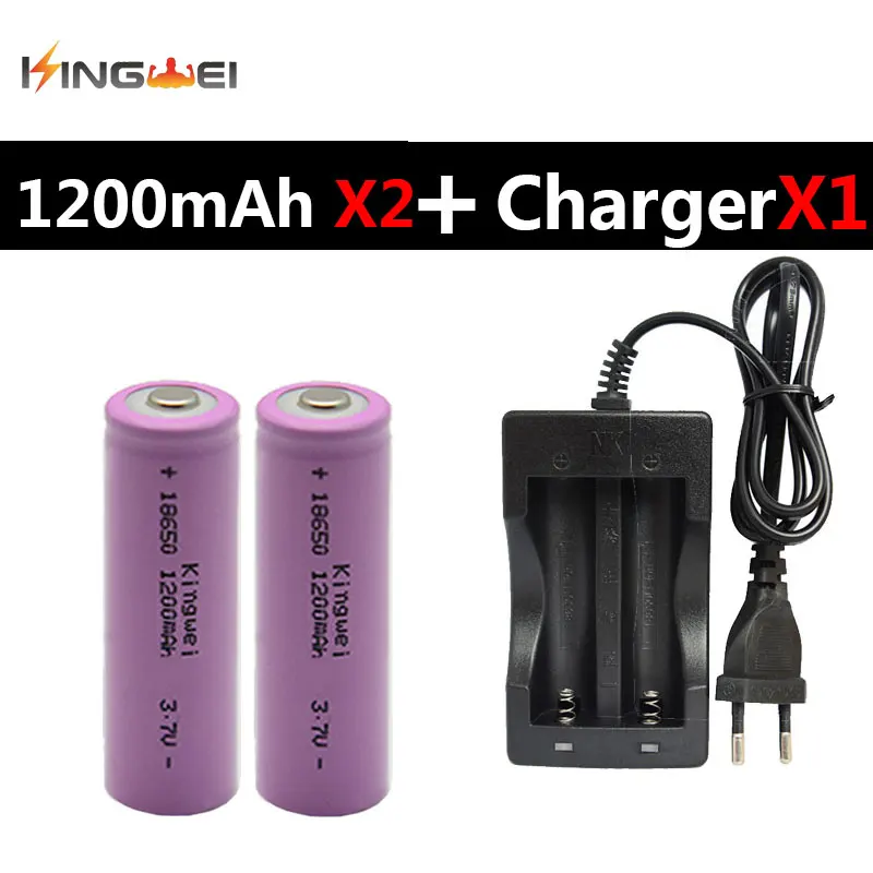 2 шт. литий ионные аккумуляторы 18650 3 7 в 1200 мАч|18650 battery|battery 3.7vbattery 3.7v 1200mah |