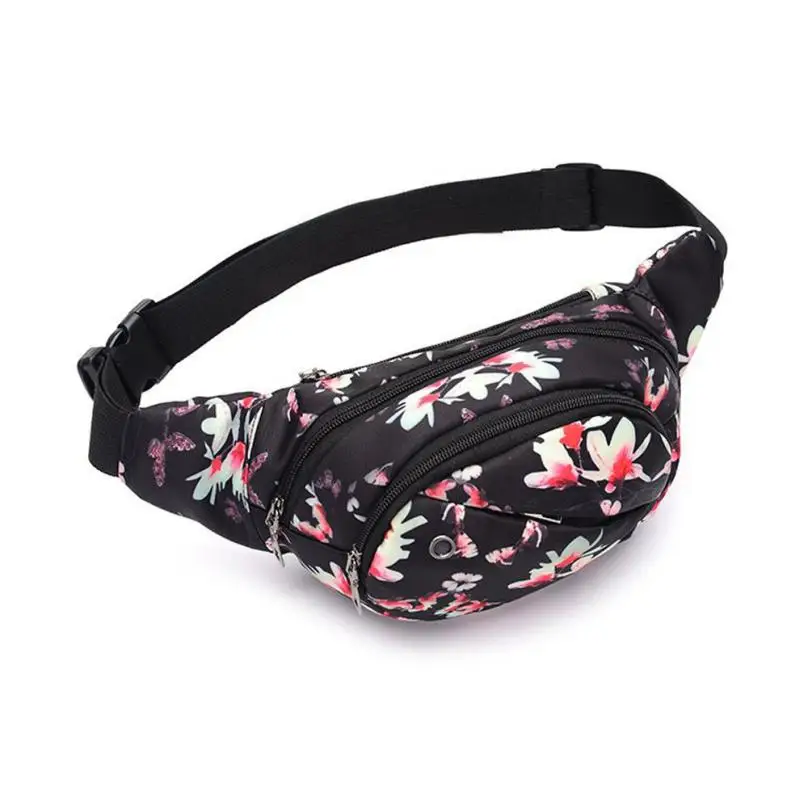 Поясная сумка унисекс для мужчин и женщин нагрудная с цветочным принтом на