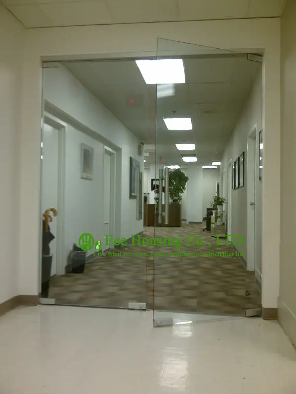 Офисная бескаркасная стеклянная дверь система входной двери офиса в современном