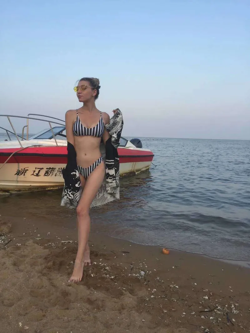 Сексуальное бикини для женщин 2019 новый стиль купальник из двух частей полосатый