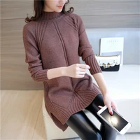 hot selling simple fashion design pullover knitting women sweater good elasticity female long warm ladies sweater knitwear femme