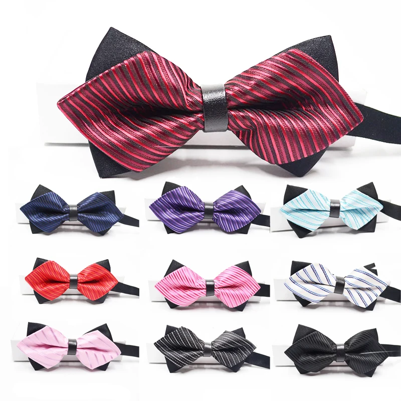 

Popular Adjustable Polyester Gentleman Striped Bow Tie Suit For Formal Dinner Suit
