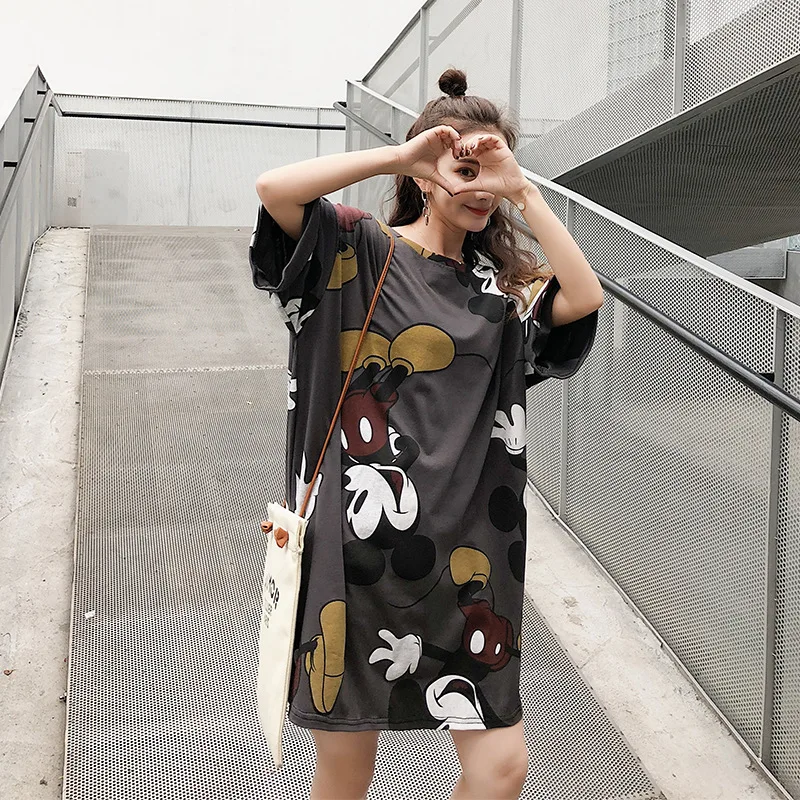 Новинка 2019 года сезон весна-лето свободный большой код длинное платье с