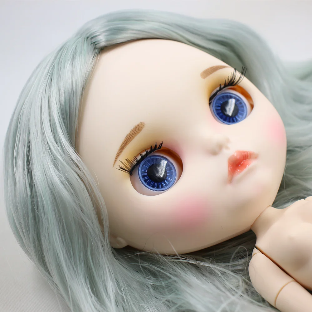 

ICY DBS Blyth Doll No.BL9084/4278 Grey mix Green hair Carved lips Matte face with eyebrow customized face Joint body 1/6 bjd