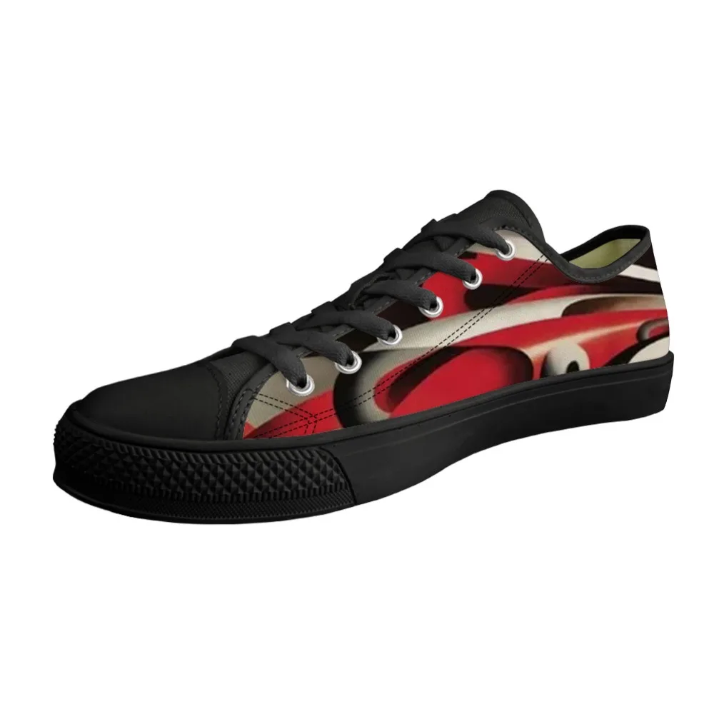 

Men BoardShoes Low top Black Canvas Vulcanized Original Shoes for Male Lace-up Breathable Sneakers Painting Print Giacomo Balla