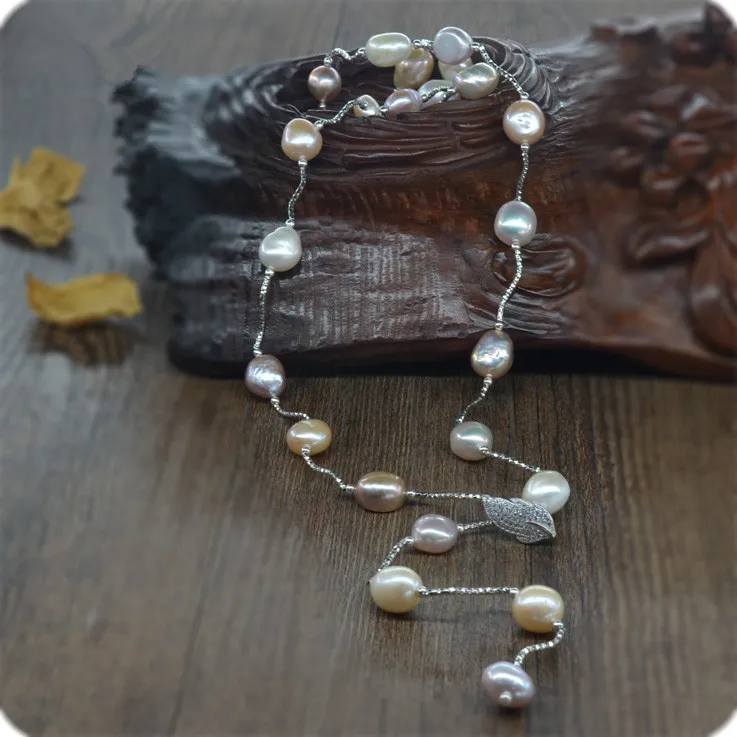 Цепочка с натуральным жемчугом 90 см 9 х11 мм|necklace jewelry|designer jewelryfashion jewelry |