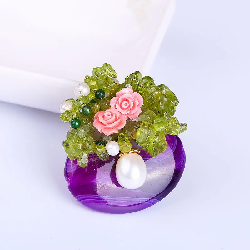 Дизайнерский ручной работы натуральный жемчуг пчелиный воск венчик кулон