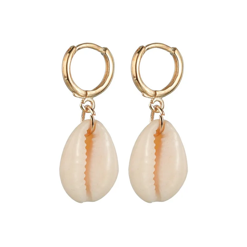 ZORCVENS New Fashion Creative Natural Shell Earrings for Women Boho Handmade Scallop Conch Drop Earrings Jewelry gifts