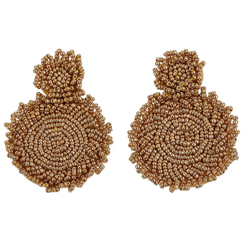 Miwens бусины Boho большие висячие серьги геометрический круглый модный висячие серьги стиль женские оптовые ювелирные изделия ручной работы A067 - Окраска металла: 16