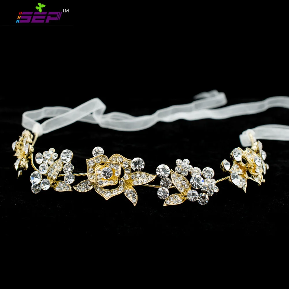 Горный хрусталь кристаллы роза цветок повязка на голову цепь лента для волос