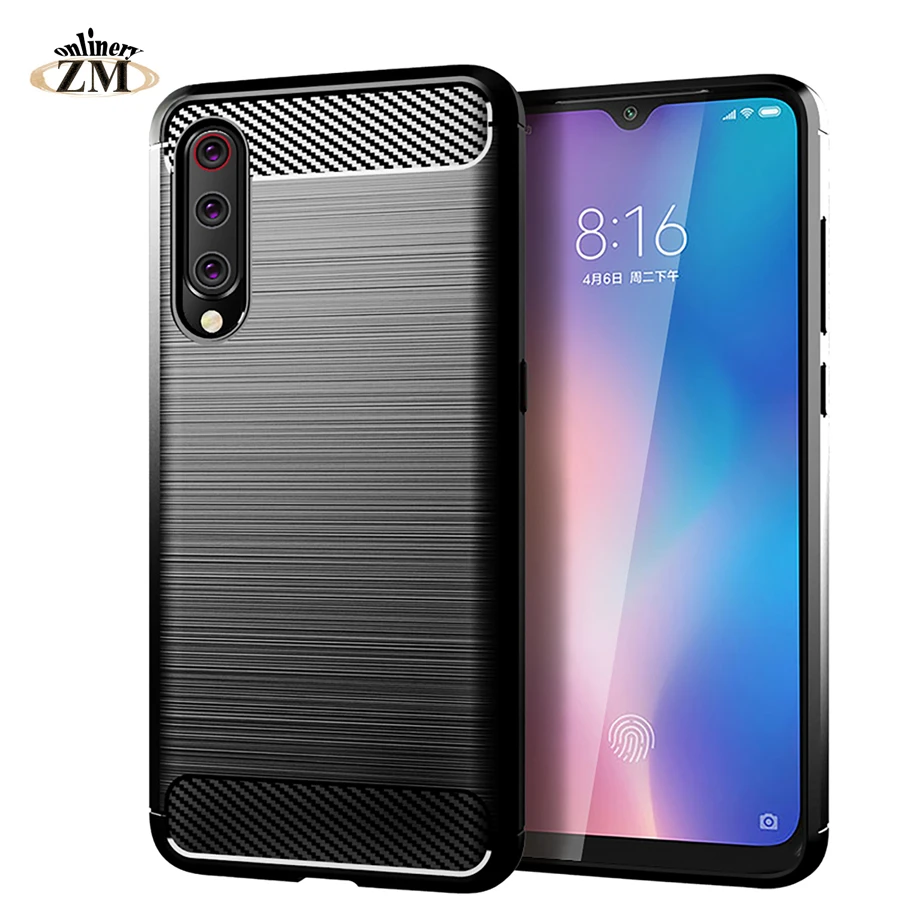 Carbon Fiber Texture Back Case For xiaomi mi 8 lite 9 CC9 Simple Brushed Silicone Cover mi8 SE Explorer Mi9 CC9E case |