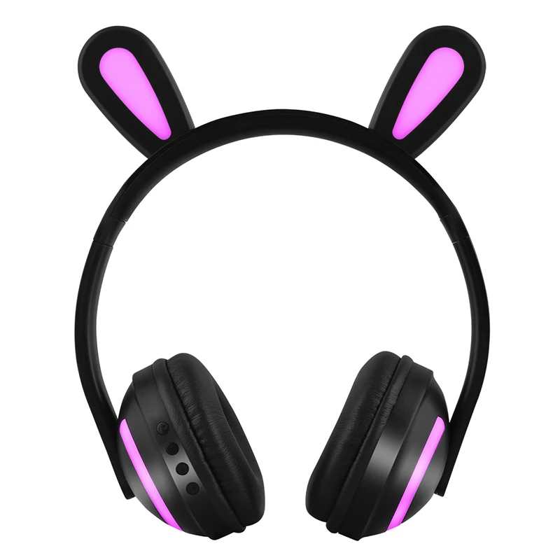 blac Rabbit ears Модные красивые кошачьи уши семь цветов Bluetooth наушники персональные подарочные наушники люминесцентные наушники для мобильного телефона - Цвет: blac Rabbit ears