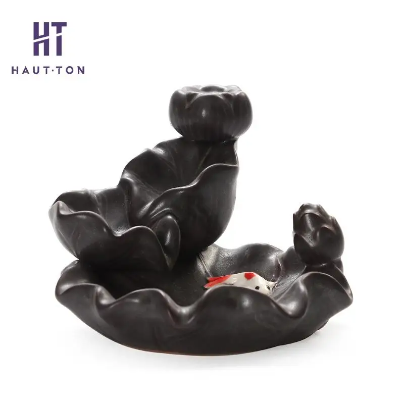 

Porcelain Mountain Waterfall Smoke Backflow Cone Holder Burner Home Decoration Mountain Lotus Home Decoration