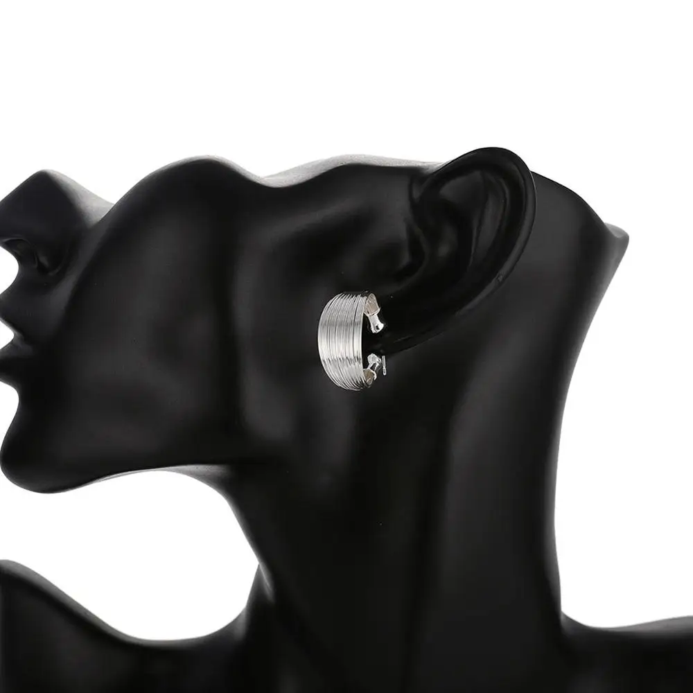 Silver 925 Hoop Earrings for Women Multi Lines Earing Brincos Femme Oorbellen Pendientes Fashion Jewelry Accessories Bijoux Gift | Украшения