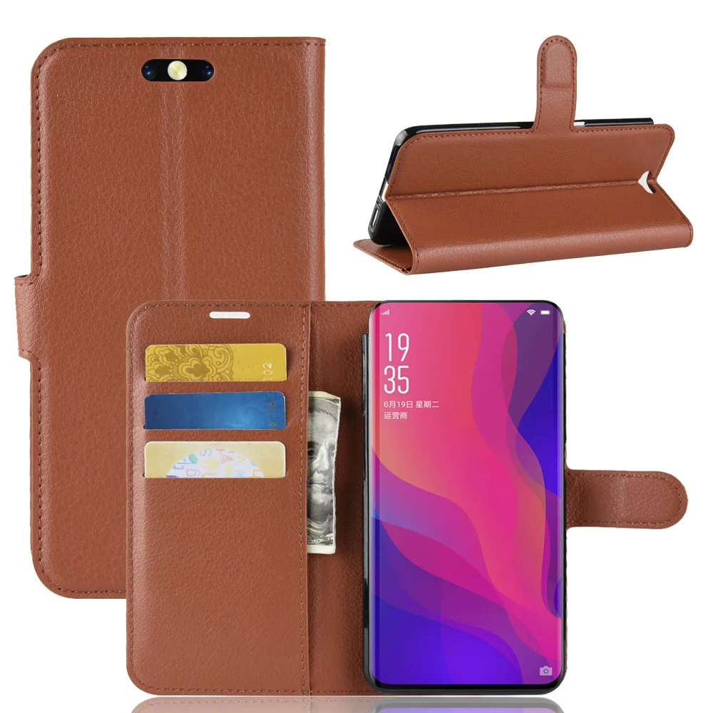 Чехол Find X для OPPO кожаный чехол книжка с отделением карт личи рисунком защитный