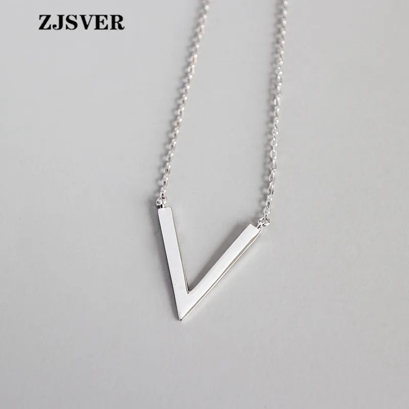 silver ZJSVER ювелирные изделия из стерлингового серебра 925 пробы ожерелье геометрический Прямоугольный кулон Модные Золотые женские цепи ожерелье для подарка - Цвет камня: silver