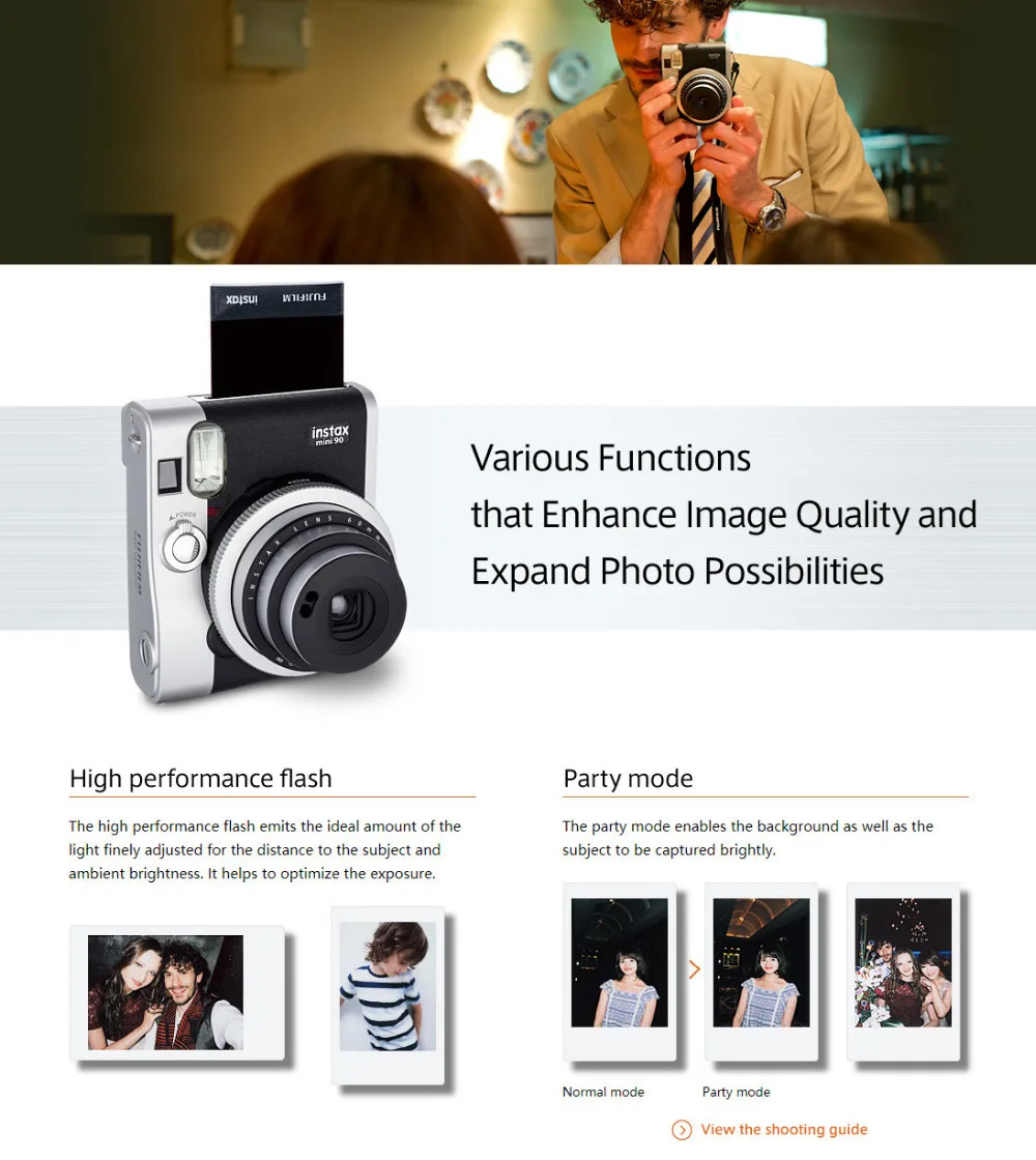 Подлинная Instax Mini 90 Neo классическая камера для моментальной фотобумаги Fujifilm 2 цвета