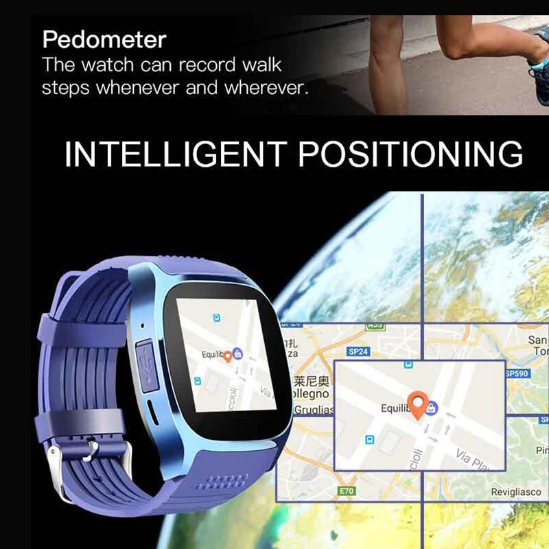 GIAUSA Bluetooth Смарт часы носимые устройства камера вызов поддержка sim-карты Smartwatch