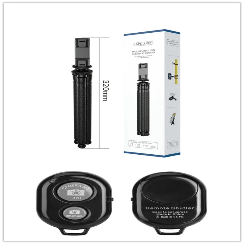 Tripod with remote APEXEL Портативный Гибкий штатив для мобильного телефона с осьминогом для путешествий, монопод для селфи, мини штатив для iPhone DSLR камеры Gopro - Цвет: Tripod with remote