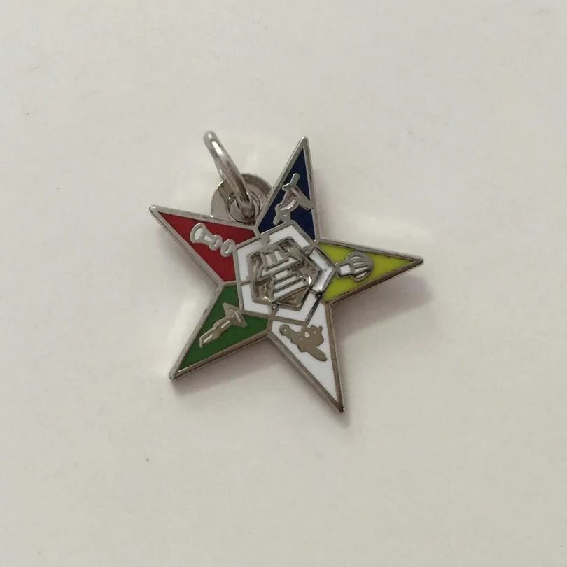 

2017 New Arrival Enamel Small 3/4" Masonic Mason Chapter Eastern Star Charm Freemasonry Star Jewelry Pendant