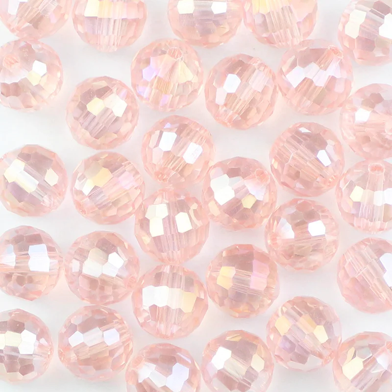 Pink WLYeeS 10 мм 30 шт Австрийские 96 граненые футбольные хрустальные бусины AB цветные стеклянные бусины для изготовления ювелирных изделий, сережек, браслетов своими руками - Цвет: Pink