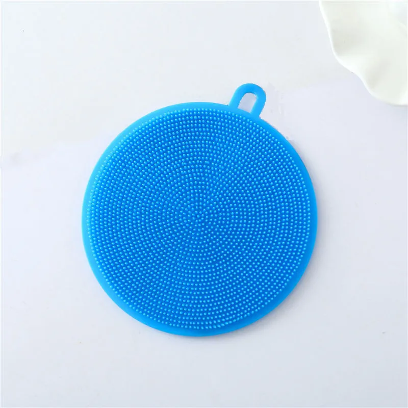 Blue-1PC Многофункциональная силиконовая губка, щетка для чистки чаши, силиконовая губка для чистки посуды, кухонный горшок, очиститель, инструмент для мытья - Цвет: Blue-1PC