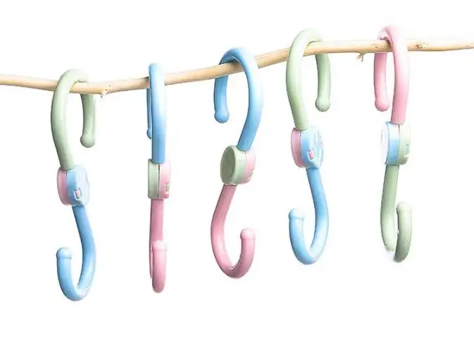 

3pcs/lot High Quality Swivel 360 Rotating Resin S Shaped Hooks Multifunctional Clothes Towel Hanger Hooks For Closet OK 0859