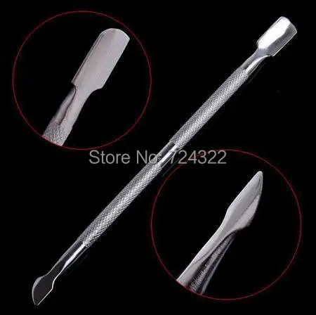 100pcs Stainless Steel Nail Tool Cuticle Spoon Cuticle Pusher Remover Cutter Clipper orange sticks manicure shovel Free Shipping