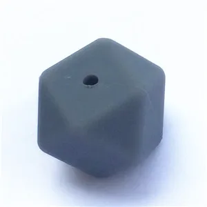 grey 5 шт./партия BPA бесплатно 17 мм Силиконовое шестигранное детское кольцо для соски Прорезыватель бисерные браслеты жевательные украшения-грызунки ожерелье - Цвет: grey