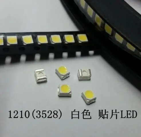 100 шт. 3528 SMD белый диод высокой мощности 1 Вт 1210 лм ТВ Телевизор с подсветкой супер