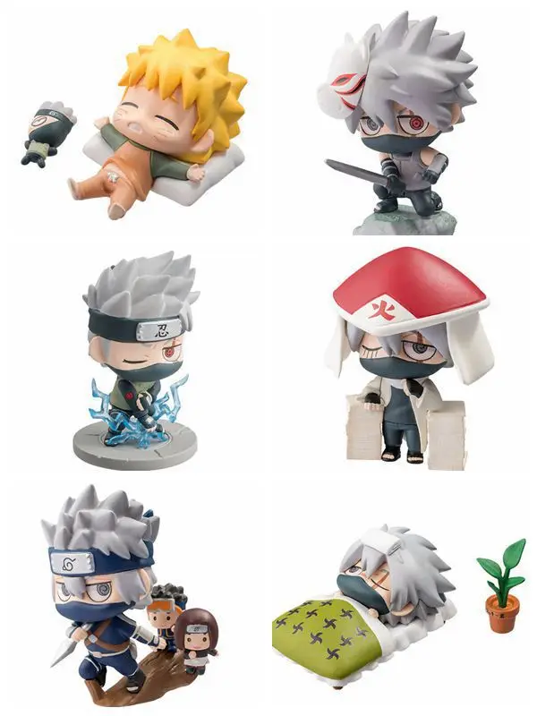 Аниме 6 шт./компл. Наруто доставка Petit Chara Land Hatake Kakashi Uzumaki ПВХ фигурка Коллекционная