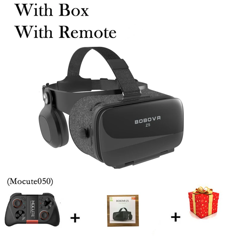 With Box 050 Remote Bobovr Z5 шлем Bobo шлем 3D VR Очки виртуальной реальности наушники для смартфона смартфон Google картонные очки люнет - Цвет: With Box 050 Remote