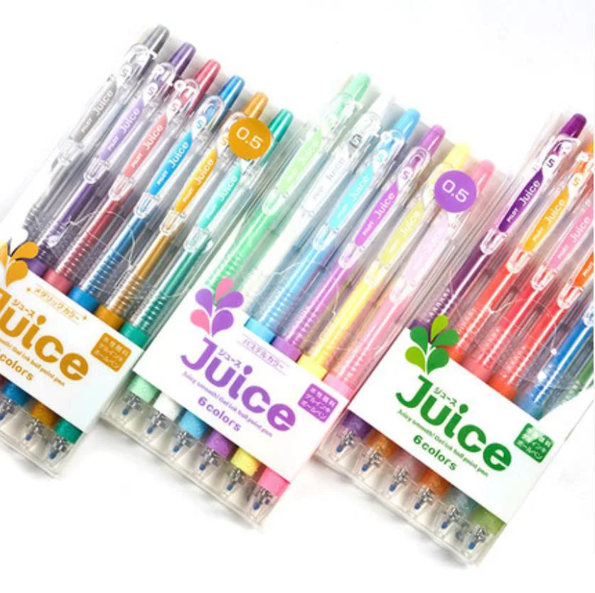 

TNACOCO 6pcs/set 0.38mm/0.5mm JAPAN pliot juice pen colored gel pen stationary pens office school supplies bb1710160