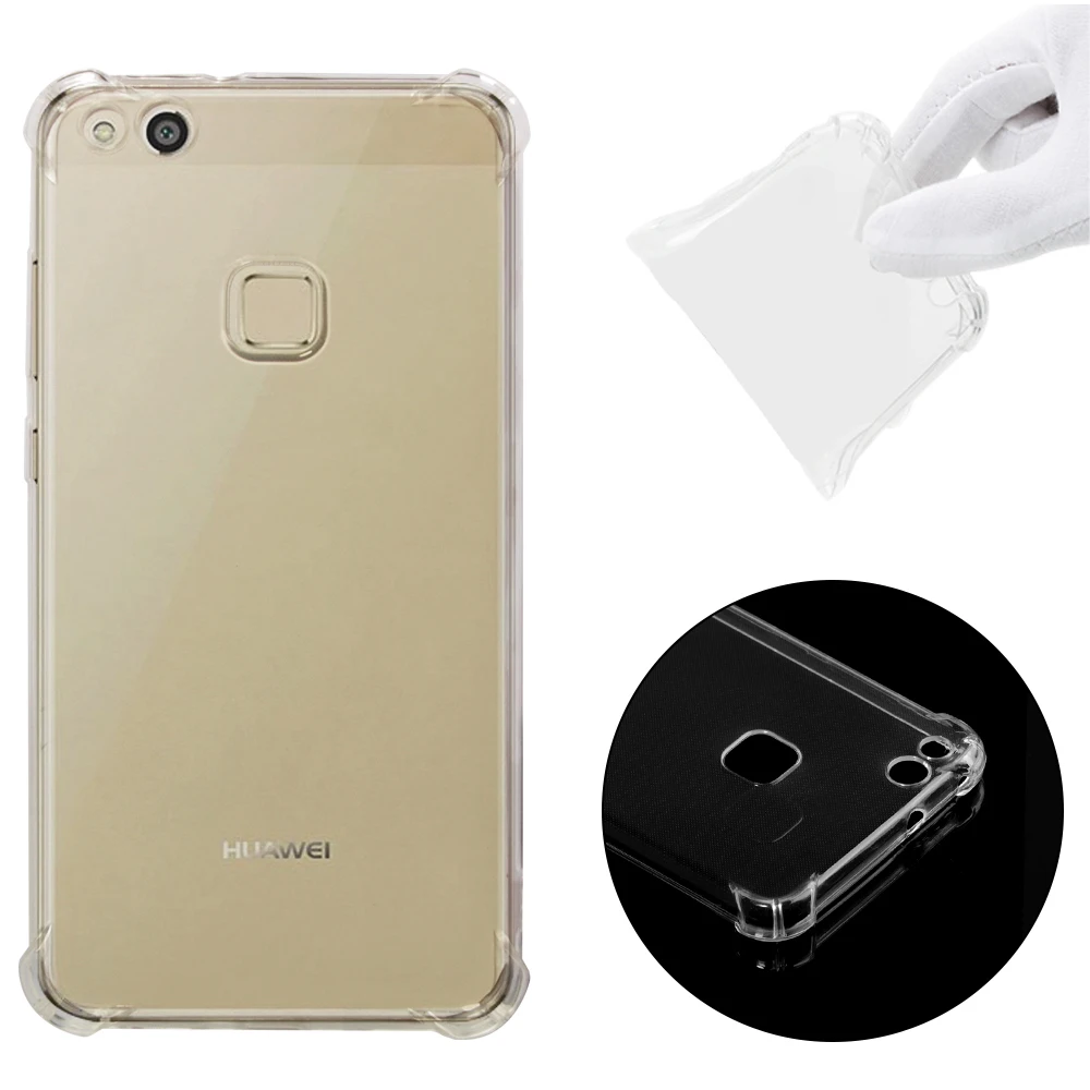 High quality transparent reinforced Anti-falling Soft Silicone phone case For Huawei P10 Lite coque fundas etui cover cases |